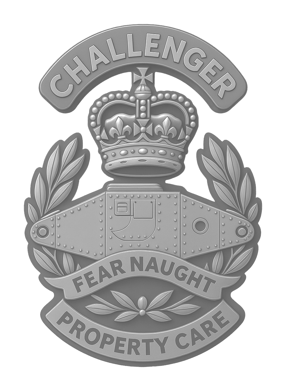 challenger property care logo upscaled transparent light greyscale